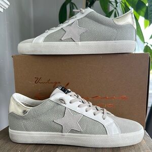 Gray and White Star Sneakers